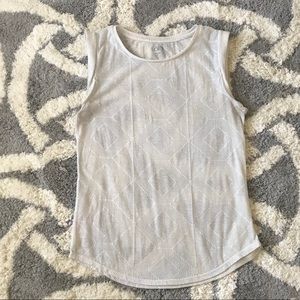 Loft sheer tank top with geometric design